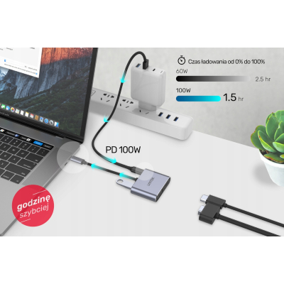 Unitek D1049A HUB USB-C na HDMI VGA USB PD