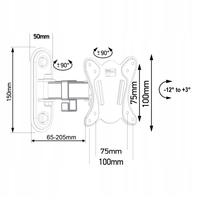 Uchwyt do telewizora Maclean max VESA 100x100 13-32