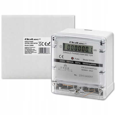 Qoltec Jednofazowy elektroniczny licznik miernik zużycia energii 230V LDC