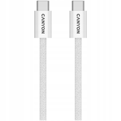 CANYON Kabel OnWire 60MG C-C 60W Magnes w oplocie 1m Biały