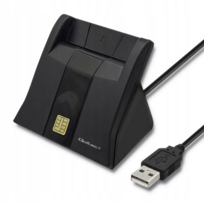 Qoltec Inteligentny czytnik chipowych kart SCR-0643 USB 2.0 +USB-C