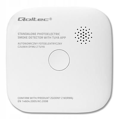 Czujnik dymu Qoltec WiFi TUYA Alarm 85dB LED Smart Home Certyfikowany SKLEP KOZIENICE RADOM