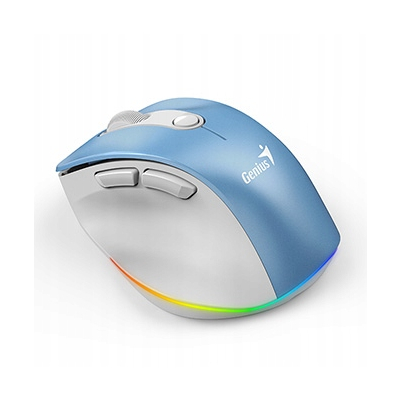 Genius Ergo 9000S Pro Mysz bezprzewodowa, biało-niebieska, 2400DPI