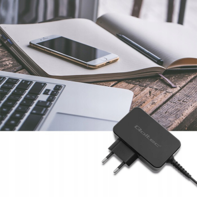 Qoltec Ładowarka sieciowa 65W 5-20V 3-3.25A USB typ C PD Laptop Smartfon