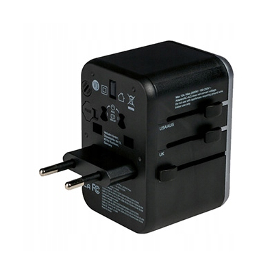 Verbatim, Adapter podróżny World-to-World UTA-04 USB-A, USB-C, czarny, 61 W