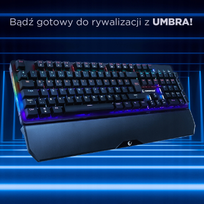 Rampage klawiatura mechaniczna KB-R86 UMBRA Red Switch Czarna