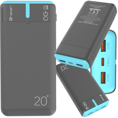 TRACER Power bank EnerGen 20000mAh PD+QC3.0 GB niebieski TRABAT47517