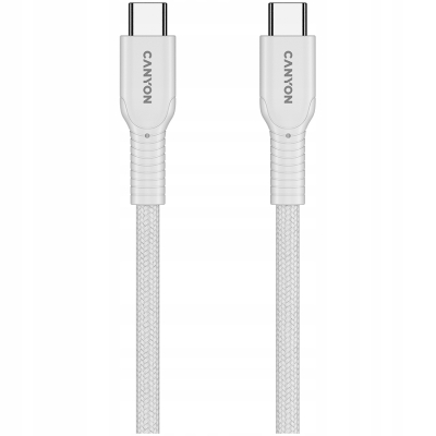 CANYON Kabel OnWire 60CL C-C 60W w oplocie 1m Biały