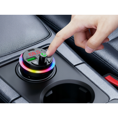 Tracer CarSynk Transmiter FM USB Powerbank BT USB-C/USB-A MicroSD LED RGB SKLEP KOZIENICE RADOM