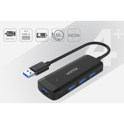 Unitek H1111D HUB USB-A 4xUSB3.0 5Gbps