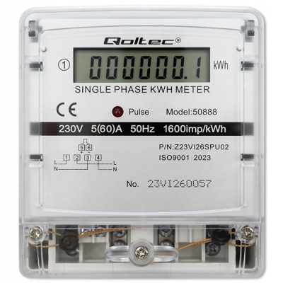 Qoltec Jednofazowy elektroniczny licznik miernik zużycia energii 230V LDC