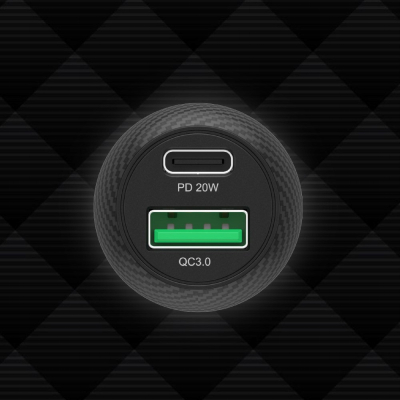 Unitek Ładowarka samochodowa 38W USB-A USB-C QC3.0
