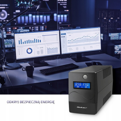 Qoltec Zasilacz awaryjny UPS 450VA 240W LCD USB RJ45
