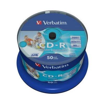Verbatim CD-R, 43438, 50-pack, 700MB, 52x, 80min., 12cm, spindle,