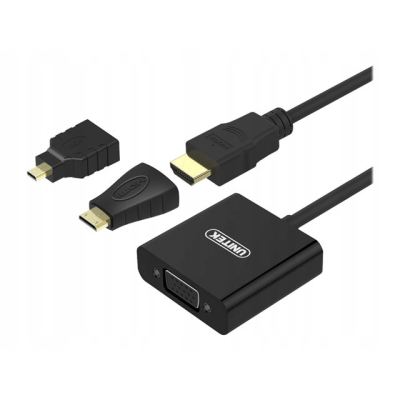Unitek Y-6355 adapter Micro/Mini HDMI do VGA+audio
