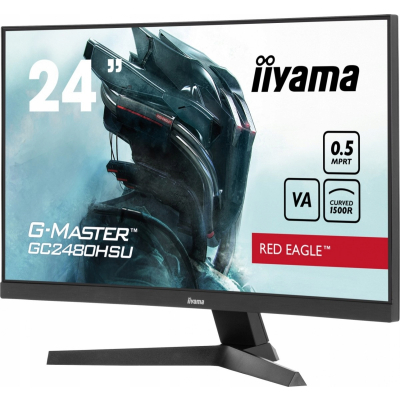 IIYAMA Monitor 24 cale GC2480HSU-B1 VA 180HZ 1500R USBx2 0,5ms 300cd