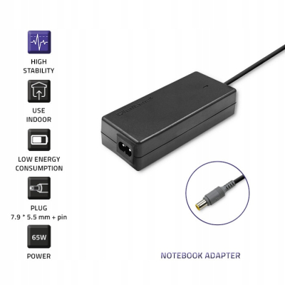 Qoltec Zasilacz do IBM Lenovo 65W 20V 3.52A 7.9*5.5+pin +kabel 50013