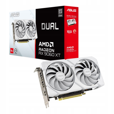 Karta graficzna ASUS RX 9060 XT White Edition 16 GB DUAL-RX9060XT-16G-WHITE