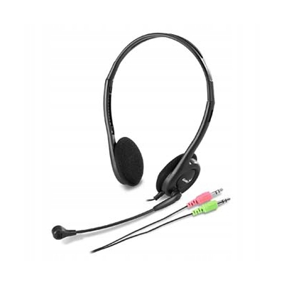 Genius HS-200C słuchawki z mikrofonem, przewodowa, czarna, 2x 3.5 mm jack