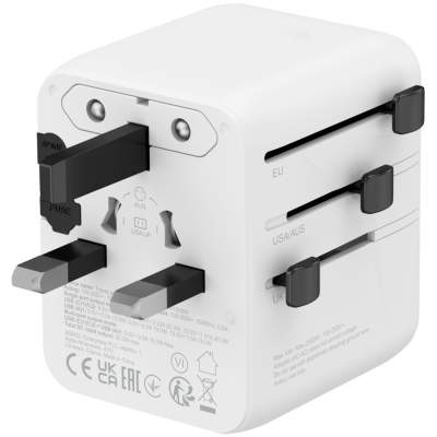 CANYON Adapter Podróżny OnTour 20W EU/UK/US/AUS Biały