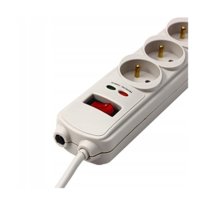Powerton ENERGY PLUGIX, 3m, 6 gniazdek, biała, LED indikace