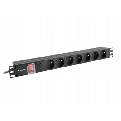 Lanberg Listwa Rack PDU 19'' 1U 10A 7X 230V 2m