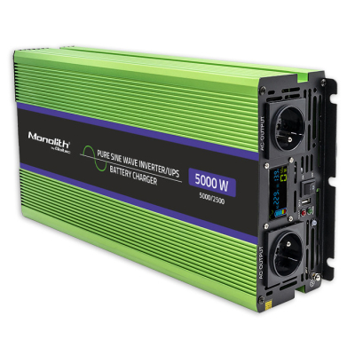 Qoltec Przetwornica Monolith ładowanie baterii UPS 2500W 5000W 12V/230V |Cz