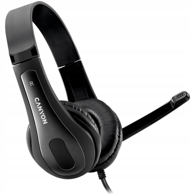 Canyon HSC 1 przewodowy zestaw słuchawkowy PC 3.5 mm 2 m czarny