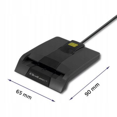 Qoltec Inteligentny czytnik chipowych kart SCR-0634 USB 2.0 +USB-C