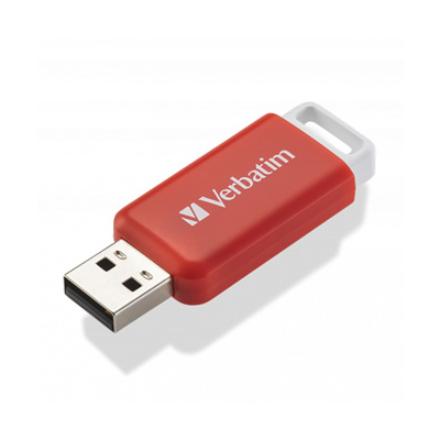 Verbatim USB flash disk, USB 2.0, 16GB, DataBar, czerwony, 49453,