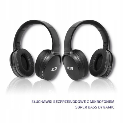 Qoltec Słuchawki bezprzewodowe z mikrofonem BT Super bass Dynamic Czarne