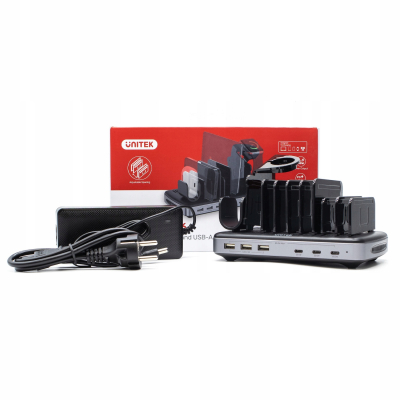 Unitek Stacja ładująca 3 x USB-A 20W, 3 x USB-C PD 60W, 80W
