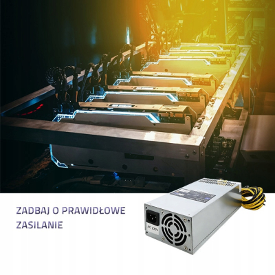 Qoltec Zasilacz PCI-E Smart 1600W 80 Plus Gold Data mining