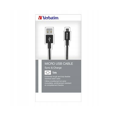 Verbatim USB kabel (2.0), USB A M - microUSB (M) 1m reversible czarny 48863