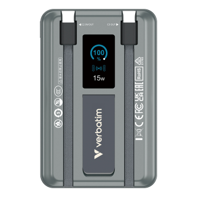 Verbatim powerbank Charge n Go 2C Display, kabel, 12V, 32272, 10000mAh