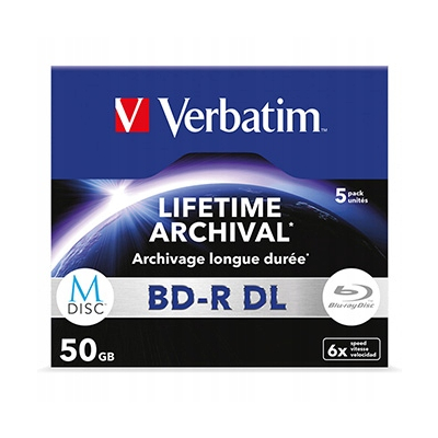 Verbatim BD-R DL LIFETIME ARCHIVAL 50GB jewel case 43846 6x, 5 szt