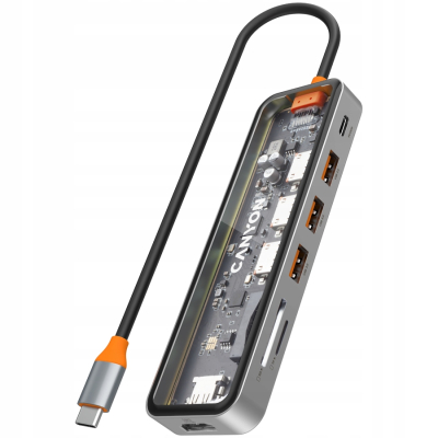 CANYON HUB DS-13 7 w 1 4k USB-C Transparentny