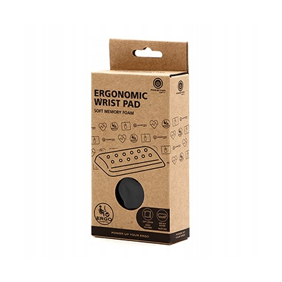 Powerton ERGO DARK EDITION Podkładka pod nadgarstek pianka memory, czarna