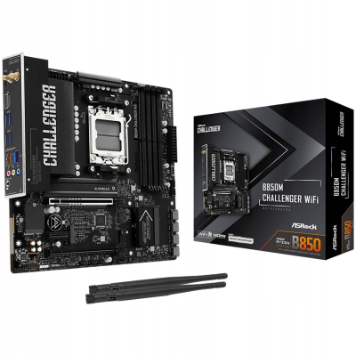 ASROCK MB B850M Challenger WiFi, AM5, 4x DDR5, 1x PCIe 5.0 x16,