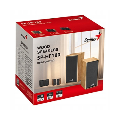 Genius głośniki SP-HF180, 6W, brązowe, drewniane