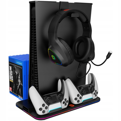 CANYON Podstawka CS-5 RGB PS5 Ładowanie + Chłodzenie Czarna