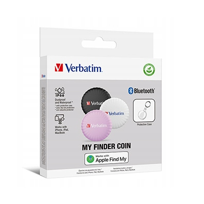 Verbatim Lokalizator Bluetooth My Finder Coin czarny biały i różowy 32135