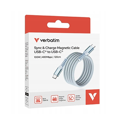 Verbatim USB kabel USB C(M) - USB C(M) 100W 1.2m magnetyczny blue 31856