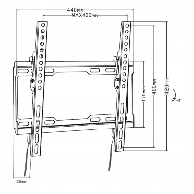 Uchwyt do TV Maclean max VESA 400x400 32-70