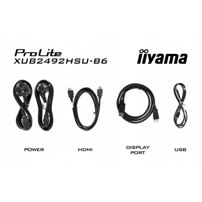 IYAMA Monitor 23.8 cala XUB2492HSU-B6 IPS HDMI DP 100Hz PIVOT USB HAS/150mm