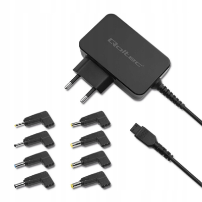 Qoltec Uniwersalny zasilacz sieciowy 45W 8 wtyczek 51025