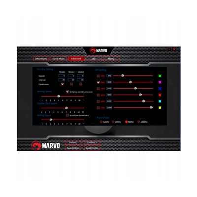 Marvo M519 Mysz przewodowa, czarna, 12000DPI