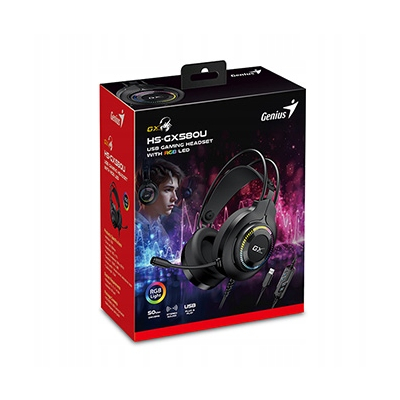 Genius GX GAMING HS-GX580U słuchawki z mikrofonem, czarna, słuchawki, 50 mm