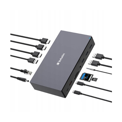 Stacja dokująca Verbatim USB-C Pro 17-port HDMI RJ45 microSD USB-A 3.2