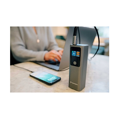 Verbatim Power bank z wyświetlaczem TFT ChargeNGo, 27000mAh, szara 32269